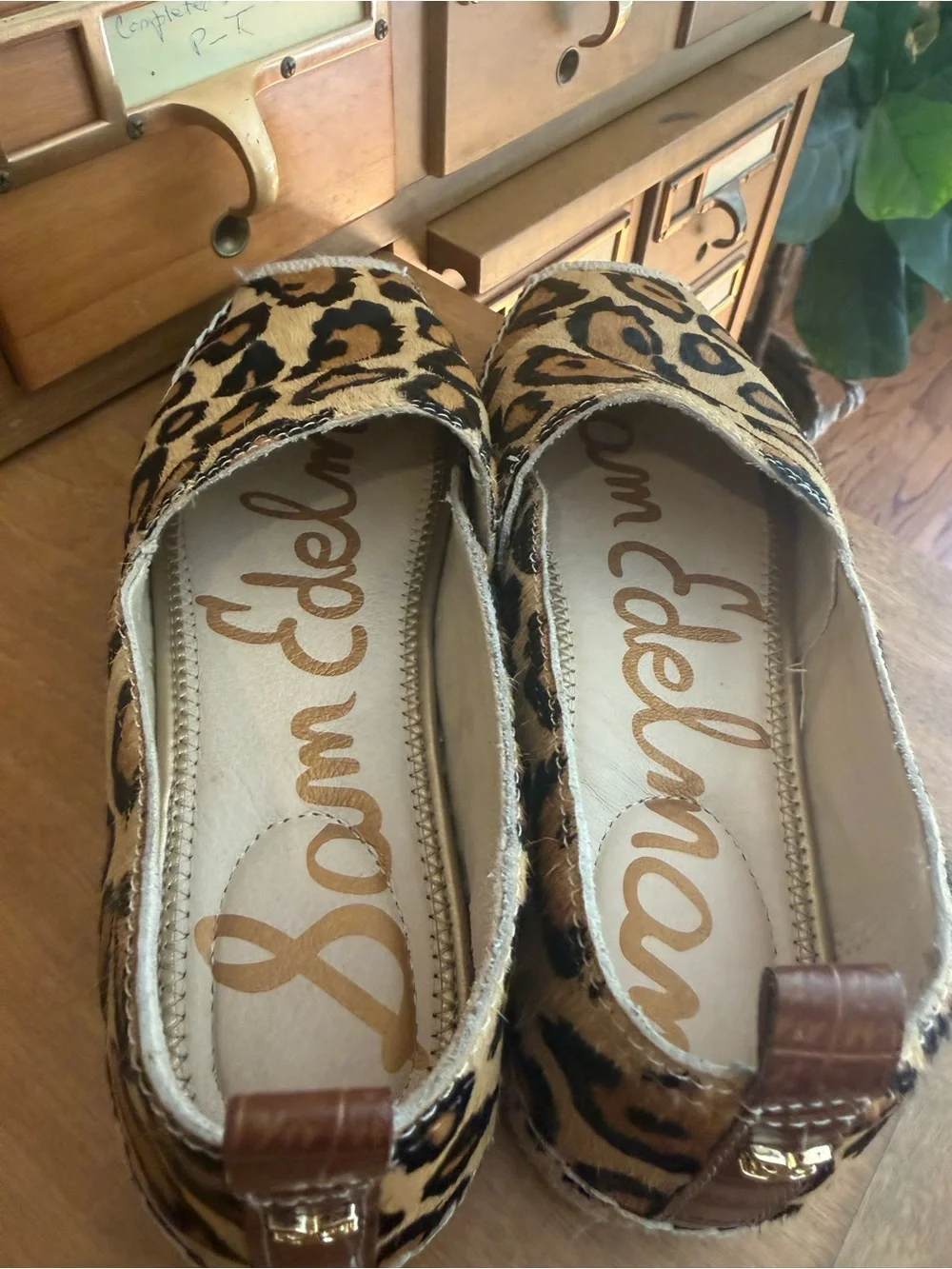 Sam Edelman Leopard Haircalf Espadrille Slip-On Loafers Size 6M